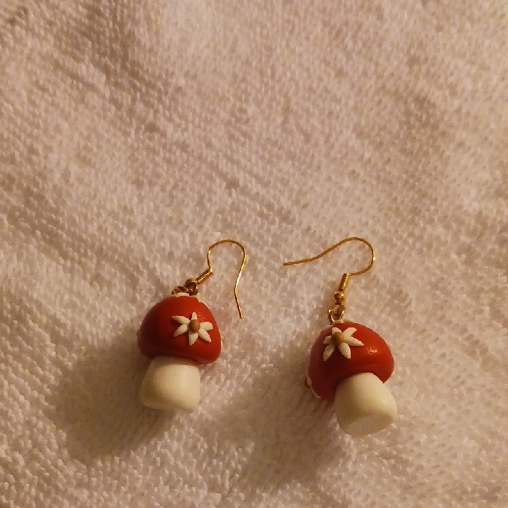 Red Mushroom Earrings